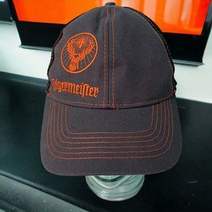 Jagermeister Baseball Cap Hat Trucker Snap Back Dad Hat Orange Logo Black